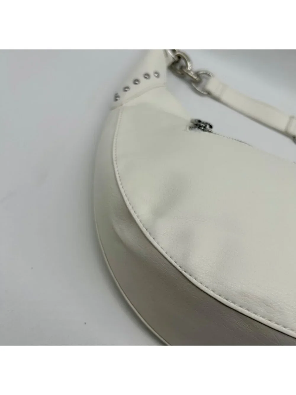 I.N.C. International Concepts Vanilla Faux Leather Giannaa Medium Stud Hobo Bag